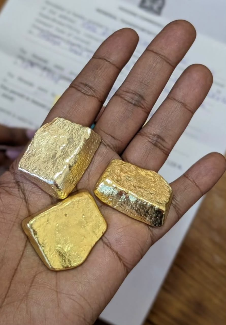Bullion bars on display