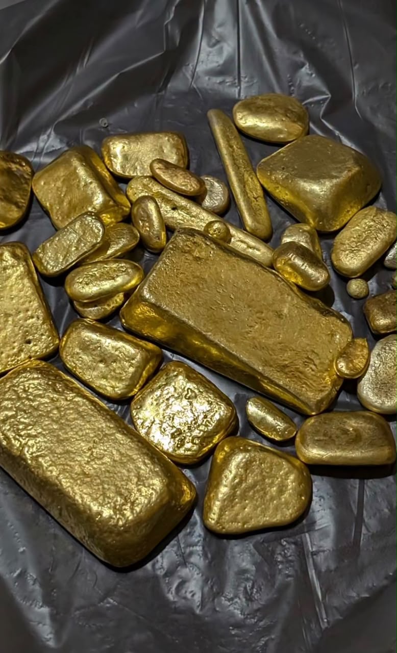 Gold samples prepared for testing